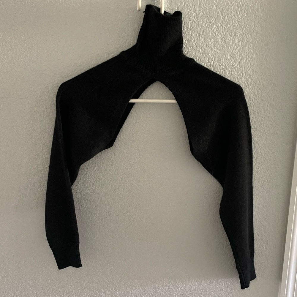 Stylish Cut-Out Turtle Neck Top